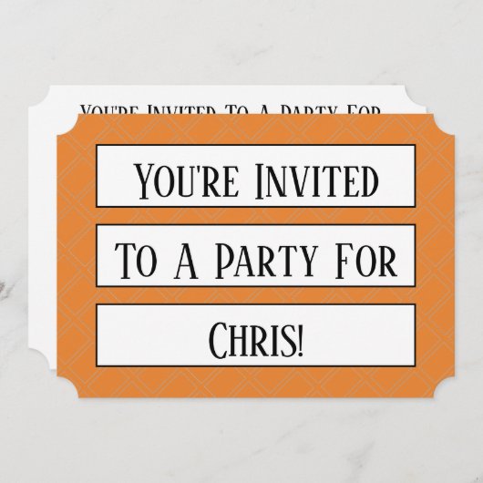 Grote druk Uitnodiging Diamond Serif Sjabloon (Voorkant / Achterkant)