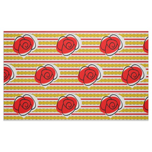 Grote druk van het Spaanse Roos Stripe stof (Fat Quarter)