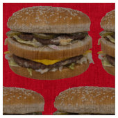 Grote dubbele cheeseburger rode stof (Close Up)