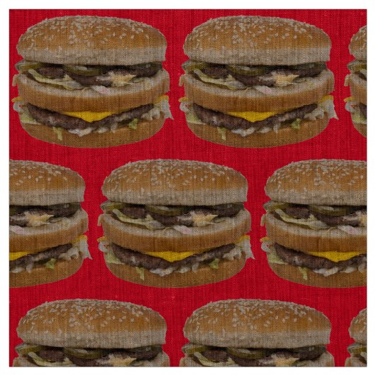 Grote dubbele cheeseburger rode stof (Swatch)