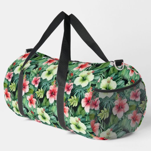 Grote Duffel Bag Tropische Print Plunjezak (Rechterhoek)