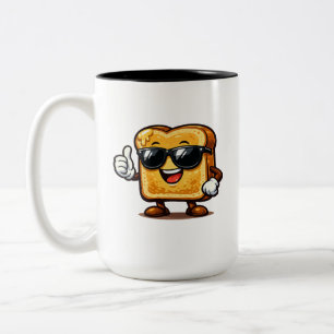 Grote Duim Franse Toast Tweekleurige Koffiemok