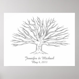 Grote Duimafdruk Boom Gastboek Poster