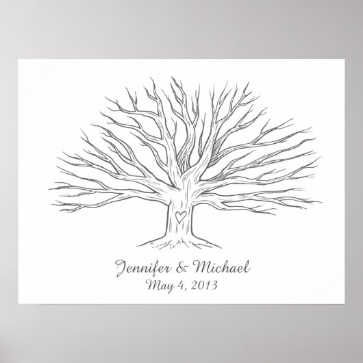 Grote Duimafdruk Boom Gastboek Poster (Voorkant)