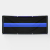 Grote dun blauwe lijn met sterrenrand spandoek (Horizontaal)