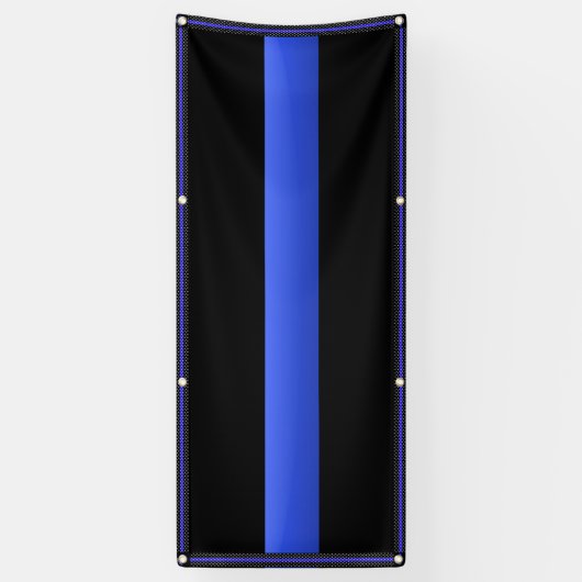 Grote dun blauwe lijn met sterrenrand spandoek (Verticaal)