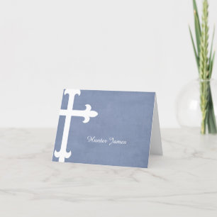 Grote Dwars Godsdienstig dankt u, Blauw Bedankkaart