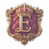 Grote E-monogram op rode fluweel Sticker (Voorkant)