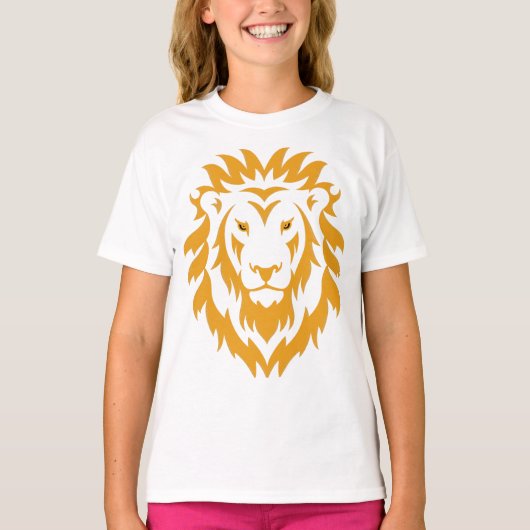 Grote eenvoudige brullende gouden leeuw t-shirt (Voorkant)