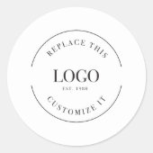 Grote Eenvoudige Zakelijke Logo Ronde Sticker (Voorkant)
