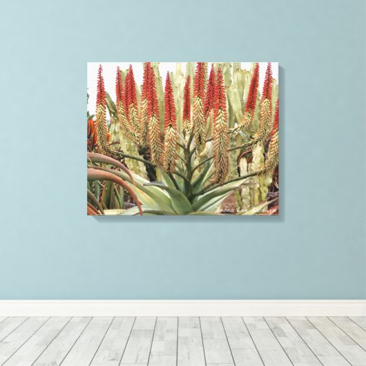 Grote eenzame in bloei canvas afdruk (Insitu (Houten vloer))