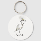 Grote Egret Bird Sleutelhanger (Voorkant)