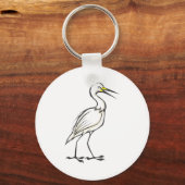 Grote Egret Bird Sleutelhanger (Voorkant)