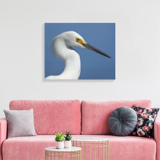 Grote Egret Canvas Print (Insitu (Woonkamer))