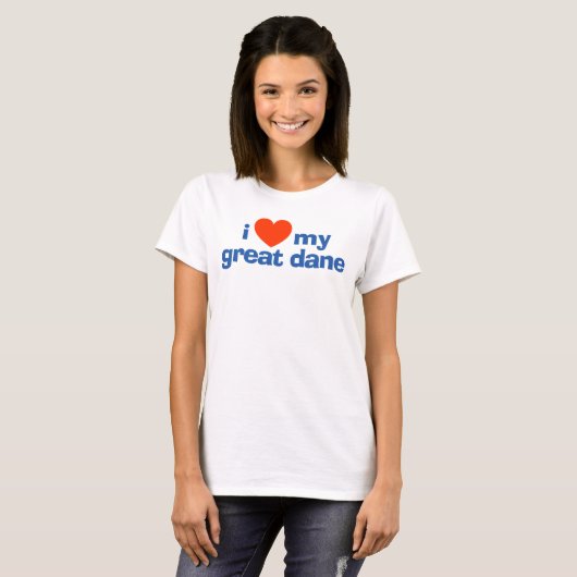 Grote eigenaar van Dane Dog T-shirt (Voorkant volledig)