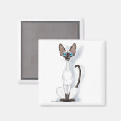 Grote & eigenaardige Siamese kat cartoon Magneet (Voorkant / Achterkant)