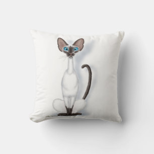 Grote & eigenzinnige Siamese kat cartoon Kussen