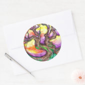 Grote eiken ouderling ronde sticker (Envelop)