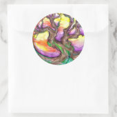 Grote eiken ouderling ronde sticker (Tas)