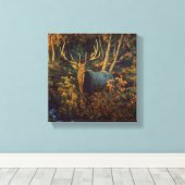 Grote eland in herfstbos canvas afdruk (Insitu (Houten vloer))