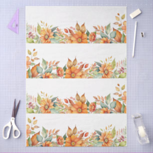 Grote Elegante Cottagecore Herfst Bloemen Decoupag Tissuepapier