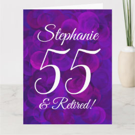 Grote Elegante Paarse 55 Happy Retirement Kaart