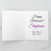 Grote Elegante Paarse 60 Happy Retirement Kaart (Binnen)