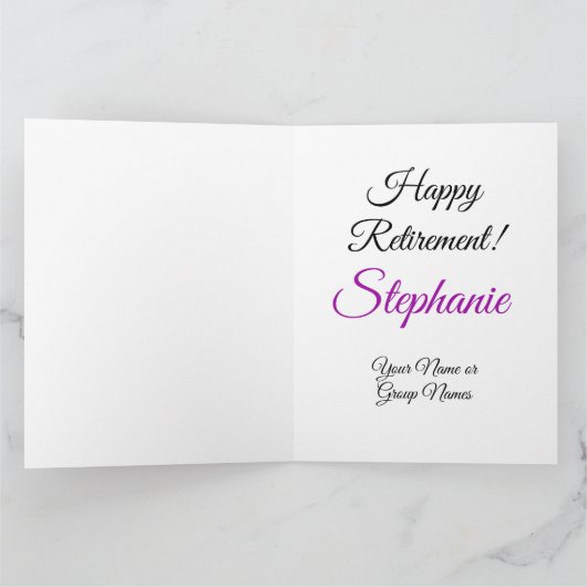 Grote Elegante Paarse 60 Happy Retirement Kaart (Binnen)