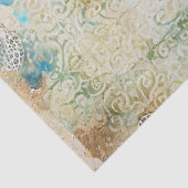 Grote Elegante Pauw & Bloemen Decoupage Tissuepapier (Detail)