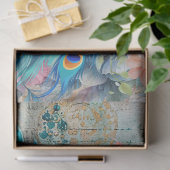 Grote Elegante Pauw & Bloemen Decoupage Tissuepapier (Geschenk)