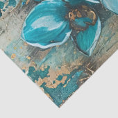 Grote Elegante Pauw & Bloemen Decoupage Tissuepapier (Detail)