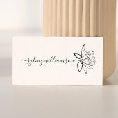 Grote Elegante Script Aangepaste Naam Lotus Bloem Zelfinktende Stempel