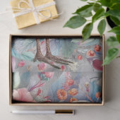 Grote Elegante Waterverf Bloemen & Kraan Decoupage Tissuepapier (Geschenk)
