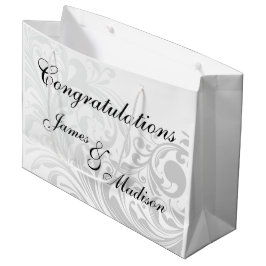 Grote Elegante werveling geschenkzak - Zilver Large Cadeautasje