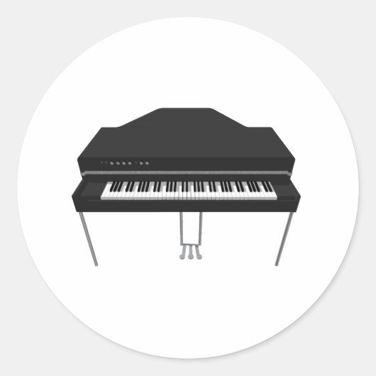 Grote elektrische piano: 3D-model: Ronde Sticker (Voorkant)