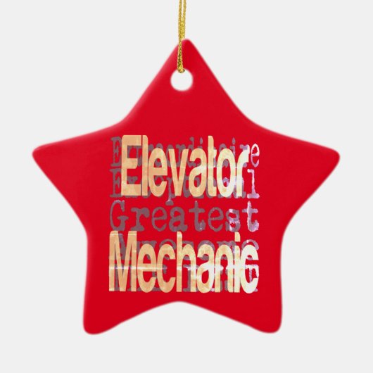 Grote Elevator Mechanic Keramisch Ornament (Voorkant)