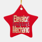 Grote Elevator Mechanic Keramisch Ornament (Achterkant)
