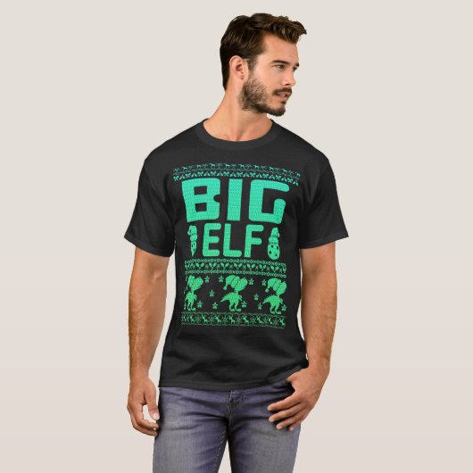 grote Elf kerstfamilie Ugly Xmas Kerstmis 1 T-shirt (Voorkant volledig)
