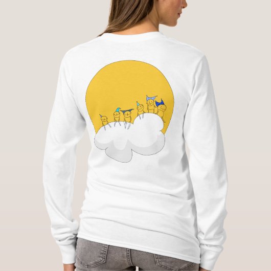 Grote elf zit op een wolk, lange mouw t-shirt (Achterkant)