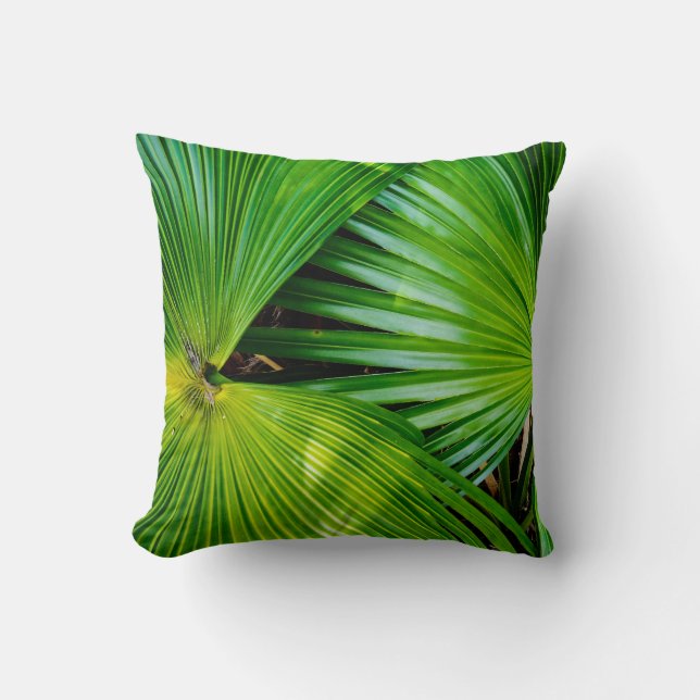 Grote en heldere bladeren uit de tropen kussen (Voorkant)