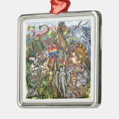 Grote en kleine dieren metalen ornament (Links)