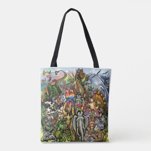 Grote en kleine dieren tote bag (Achterkant)