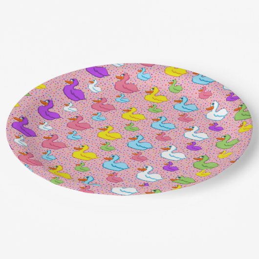 Grote en kleine eenden papieren Borden Papieren Bordje (Gekanteld)