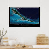Grote en kleine Exuma-eilanden Bahamas-satellietka Poster (Keuken)