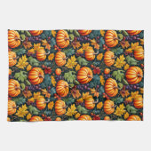 Grote en kleine Herfst pompoenen Theedoek (Horizontaal)
