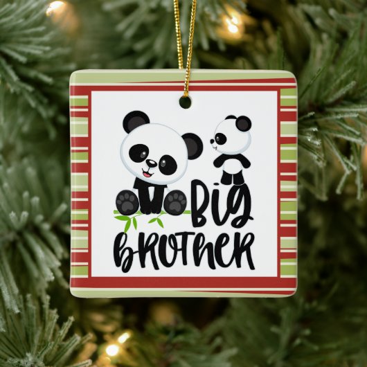 Grote en kleine kaartenkaartjes met Big Brother Qu Keramisch Ornament (Boom)