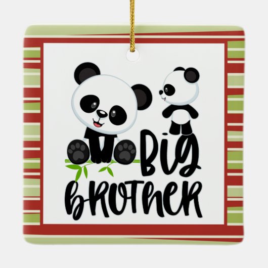 Grote en kleine kaartenkaartjes met Big Brother Qu Keramisch Ornament (Achterkant)