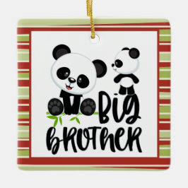 Grote en kleine kaartenkaartjes met Big Brother Qu Keramisch Ornament
