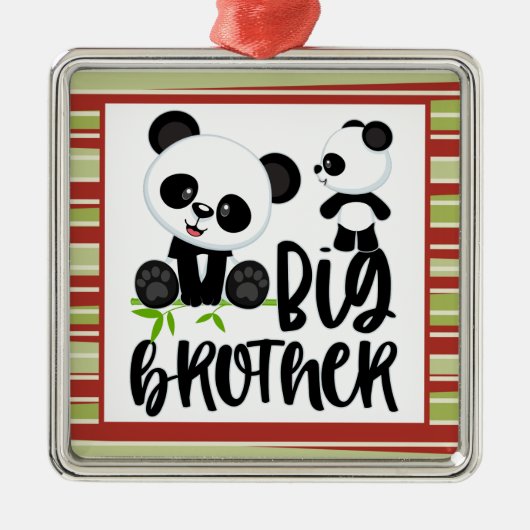 Grote en kleine kaartenkaartjes met Big Brother Qu Metalen Ornament (Voorkant)