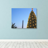 Grote en kleine kerstbomen II-feestdag in DC Canvas Afdruk (Insitu (Houten vloer))